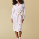 Pure Cashmere Long Robe in Pink Peony