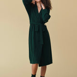 Pure Cashmere Long Robe in Pine Green
