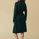 Pure Cashmere Long Robe in Pine Green
