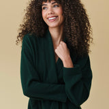 Pure Cashmere Long Robe in Pine Green