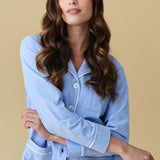 Luxe Stretch Cotton Pajama Set in Dayflower Blue