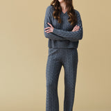 Merino Cashmere Lounge Pants in Charcoal Grey