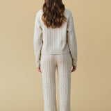 Merino Cashmere Lounge Sweater in Champagne