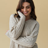 Merino Cashmere Lounge Sweater in Champagne