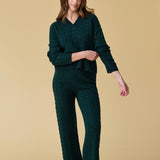Merino Cashmere Lounge Pants in Pine Green