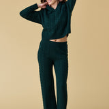 Merino Cashmere Lounge Pants in Pine Green