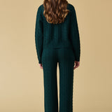 Merino Cashmere Lounge Pants in Pine Green