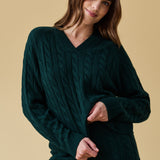 Merino Cashmere Lounge Sweater in Pine Green