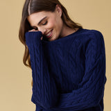 Merino Cashmere Lounge Sweater in Midnight Blue