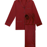 Luxe Stretch Cotton Pajama Set in Cranberry