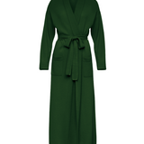Pure Cashmere Long Robe in Pine Green