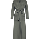 Pure Cashmere Long Robe in Charcoal Grey