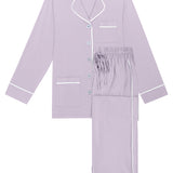 Luxe Stretch Cotton Pajama Set in Lavender