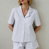noon by KIP | Stretch Cotton Short Pajama Set in Heart Stripe
