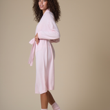 Pure Cashmere Long Robe in Pink Peony