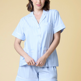 Premium Cotton Short Set in Mist Blue