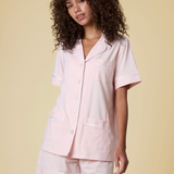 Luxe Stretch Cotton Short Set in Pink Peony
