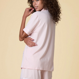 Luxe Stretch Cotton Short Set in Pink Peony