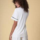 Luxe Stretch Cotton Short Set in Pearl