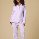 Luxe Stretch Cotton Pajama Set in Lavender