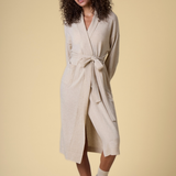 Pure Cashmere Long Robe in Champagne