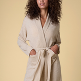 Pure Cashmere Long Robe in Champagne