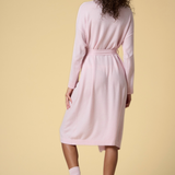 Pure Cashmere Long Robe in Pink Peony