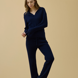Merino Cashmere Lounge Pants in Midnight Blue