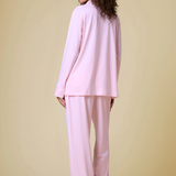 Luxe Stretch Cotton Pajama Set in Pink Peony