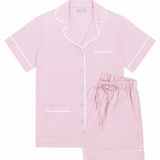 Luxe Stretch Cotton Short Set in Pink Peony