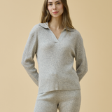 Merino Cashmere Lounge Sweater in Dove Grey