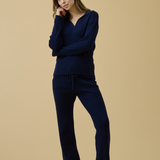 Merino Cashmere Lounge Pants in Midnight Blue