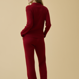 Merino Cashmere Lounge Pants in Crimson