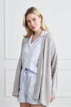 Pure Cashmere Long Robe in Dove Grey