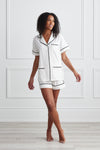 Luxe Stretch Cotton Short Set in Pearl