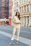 Silk Long Sleeved Top in Parisian White