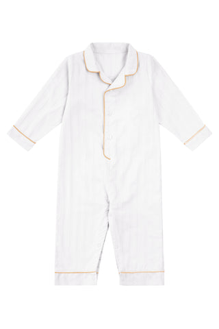Luxe Stretch Cotton Pajama Set in Pearl
