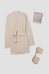 Pure Cashmere Short Robe in Dove Grey